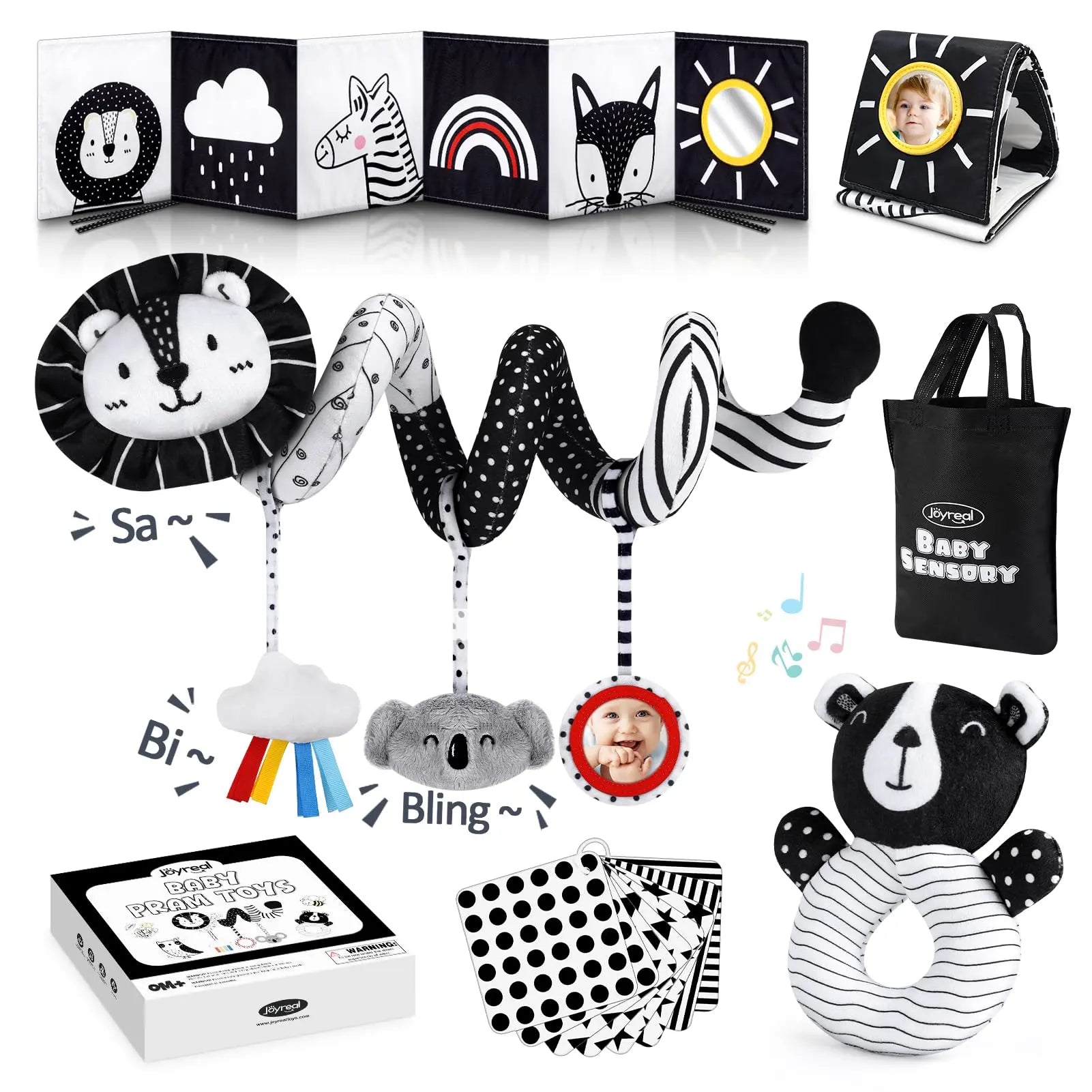 High Contrast Car Seat Sensory Baby Toys for Newborn