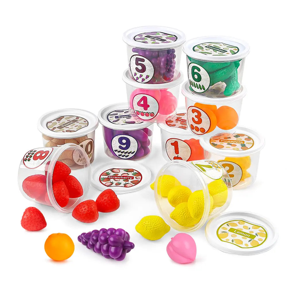 Color Sorting Toys with Play Food for Toddlers