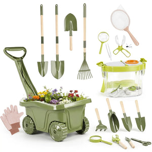 Kids Gardening & Bug Catcher Kit Wooden Planting Toys