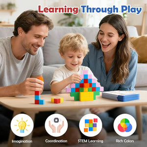 52 PCS Magnetic Building Blocks STEM Toy for Kids Ages 3+