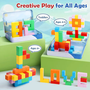 52 PCS Magnetic Building Blocks STEM Toy for Kids Ages 3+