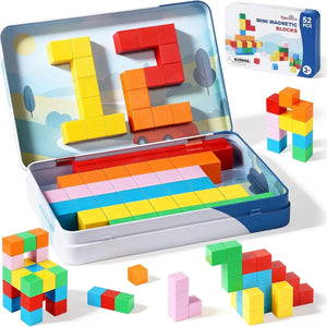 52 PCS Magnetic Building Blocks STEM Toy for Kids Ages 3+