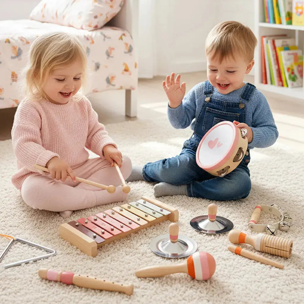 Little Rhythms - Wooden Musical Instruments Sound Exploration Kit for Toddlers