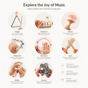 Little Rhythms - Wooden Musical Instruments Sound Exploration Kit for Toddlers