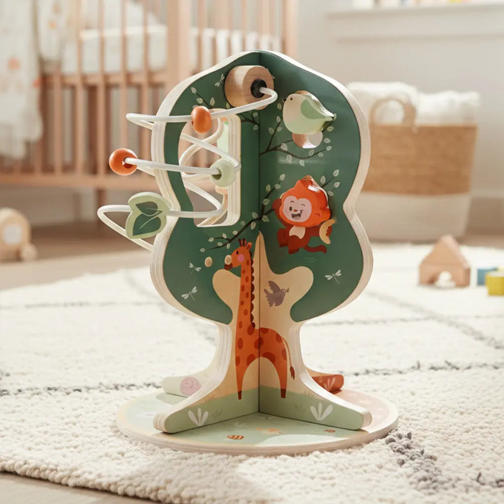 8-in-1 Wooden Activity Cube for 1-3 Year Olds