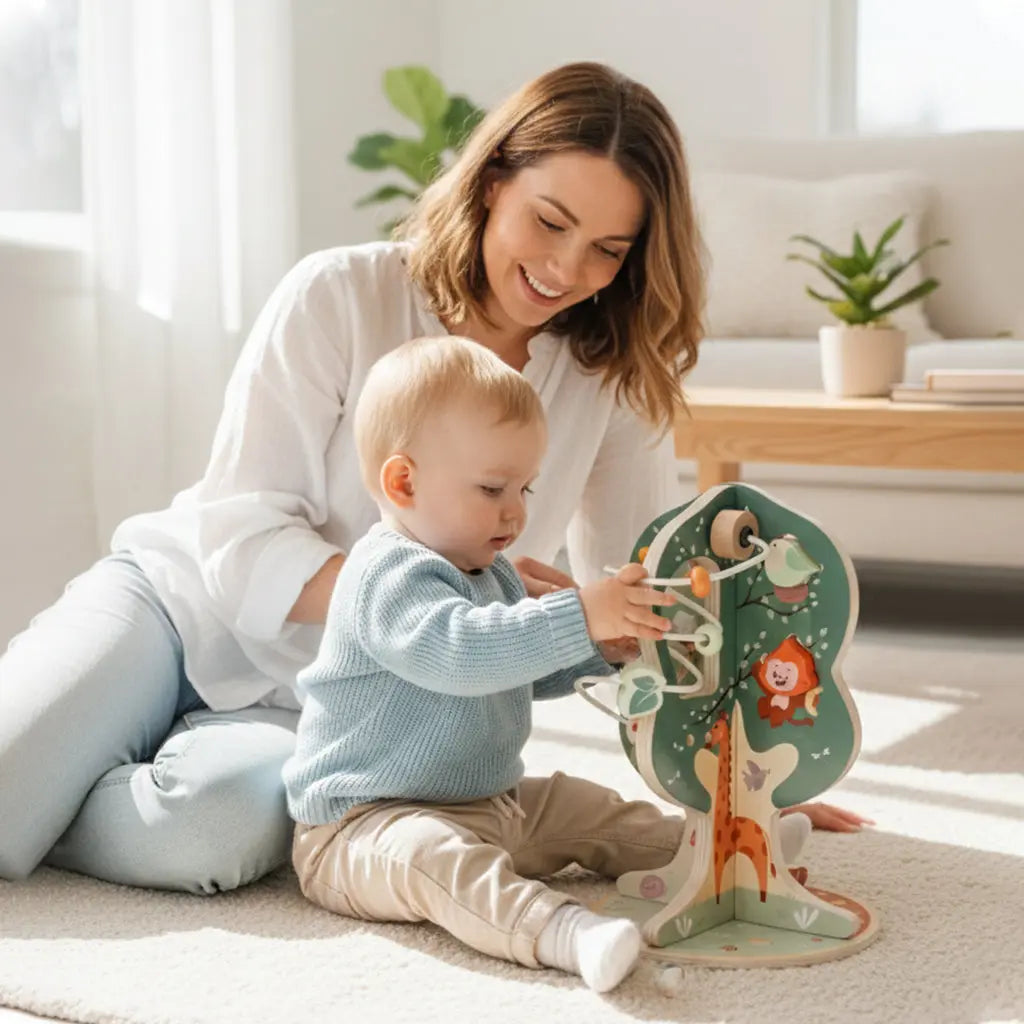 8-in-1 Wooden Activity Cube for 1-3 Year Olds