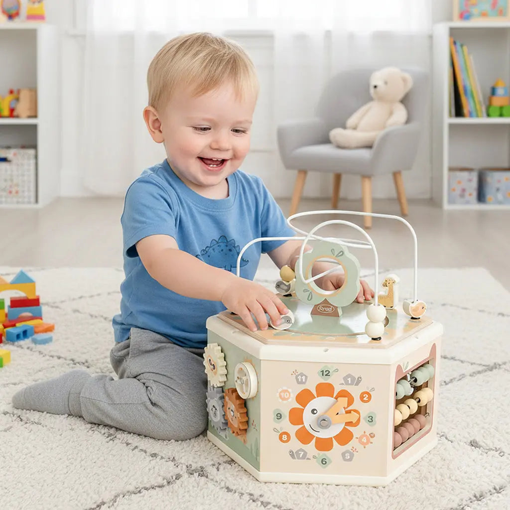 Wooden Activity Cube 11-in-1 Montessori Toys for 18M - 4YS