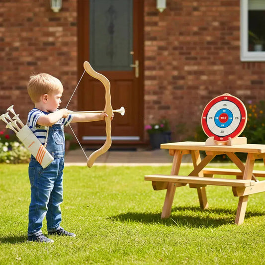 Wooden Bow and Arrow Set for Kids