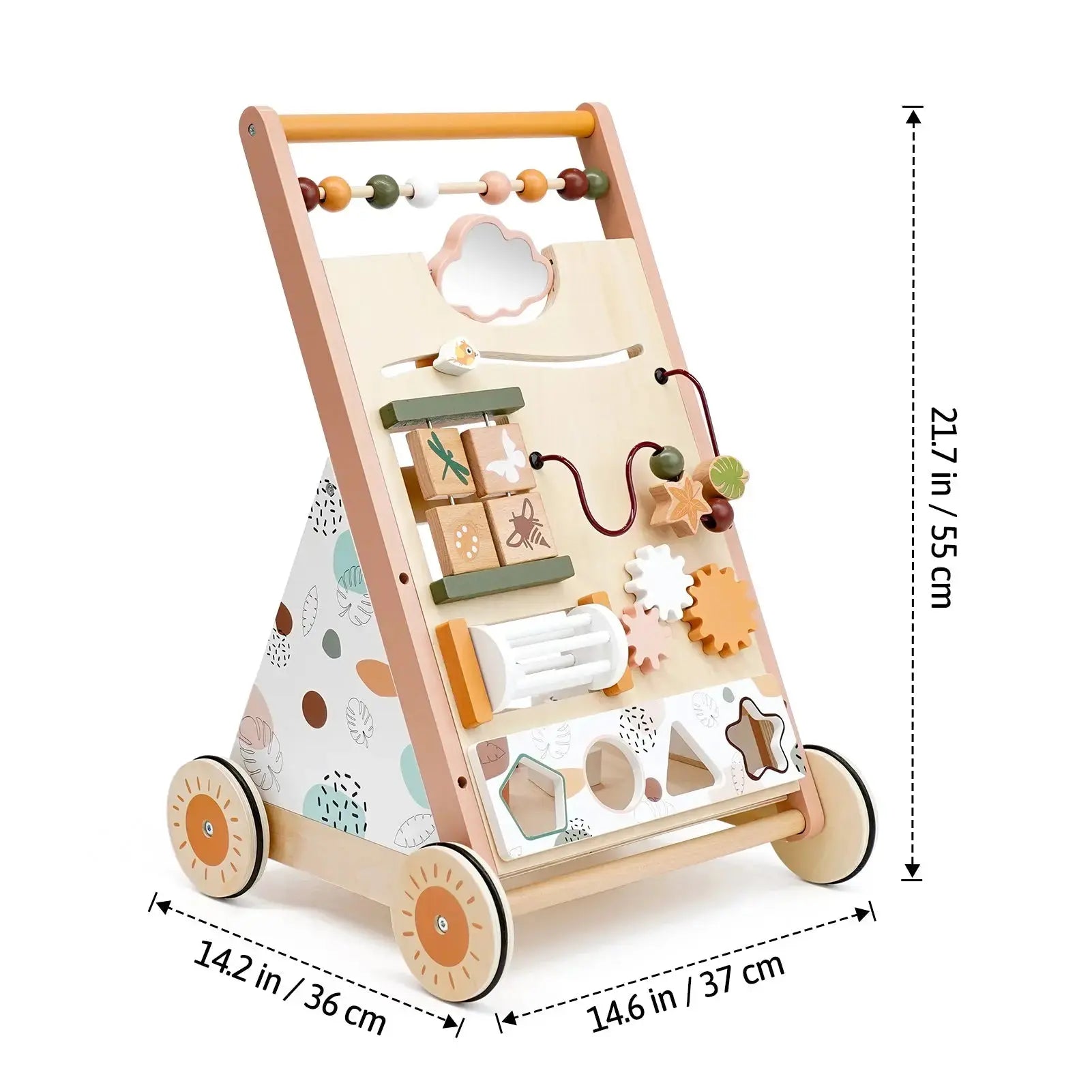 Adjustable Speed Wooden Baby Walker for Toddlers