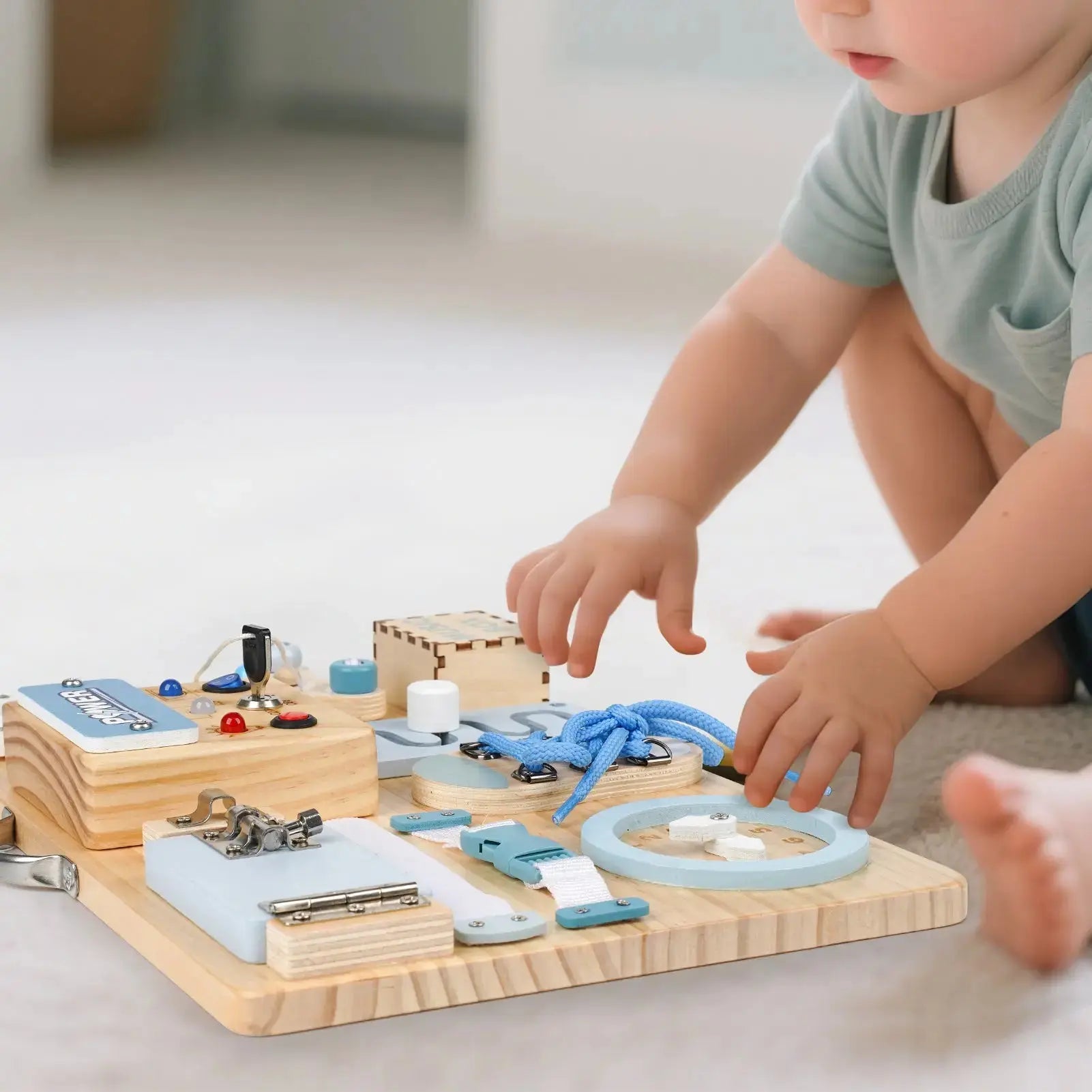Wooden Busy Board for Sensory Development