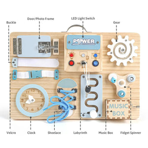 Wooden Busy Board for Sensory Development