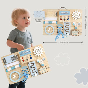 Wooden Busy Board for Sensory Development