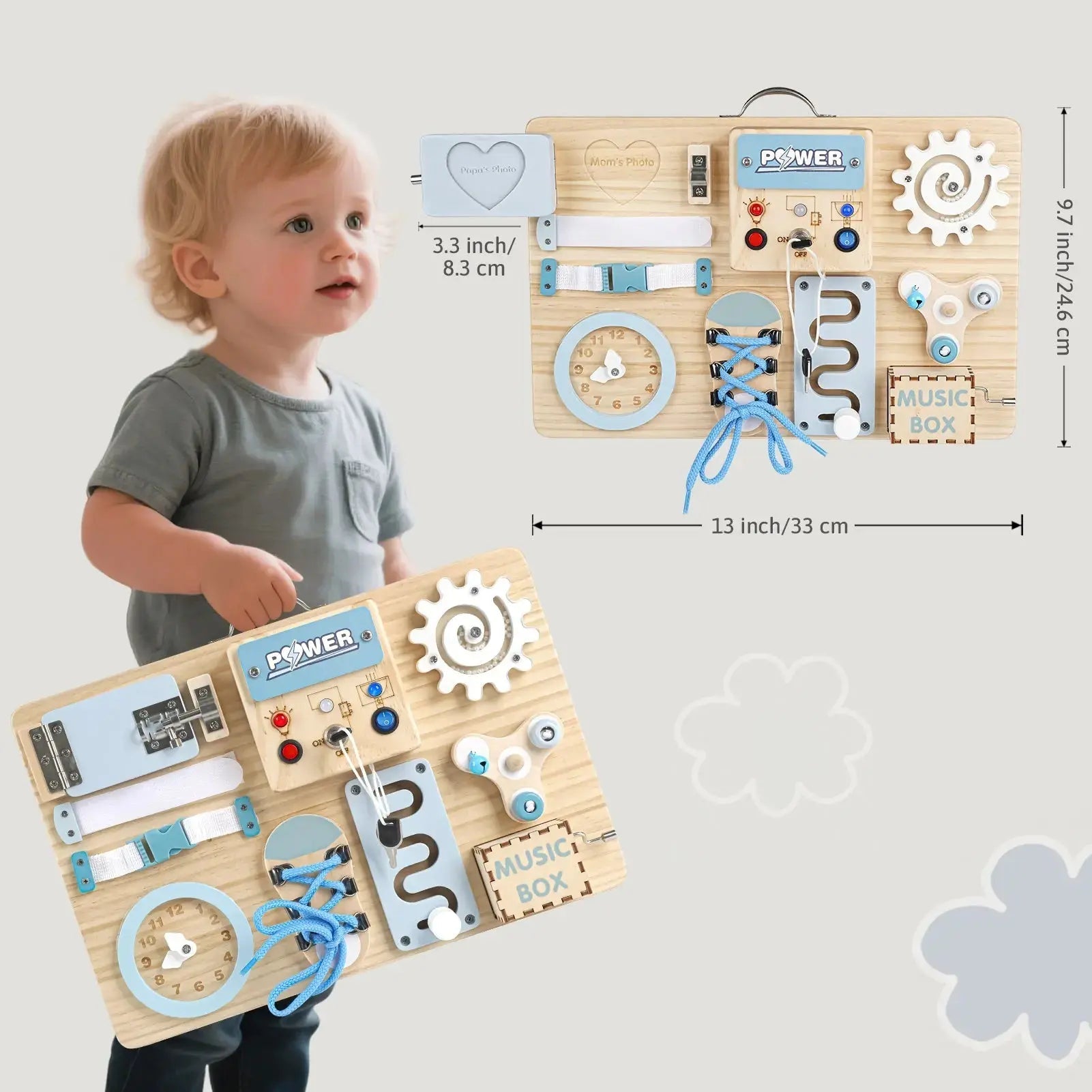Wooden Busy Board for Sensory Development