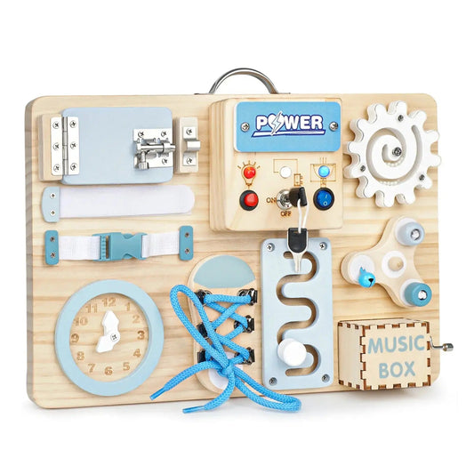 Wooden Busy Board for Sensory Development