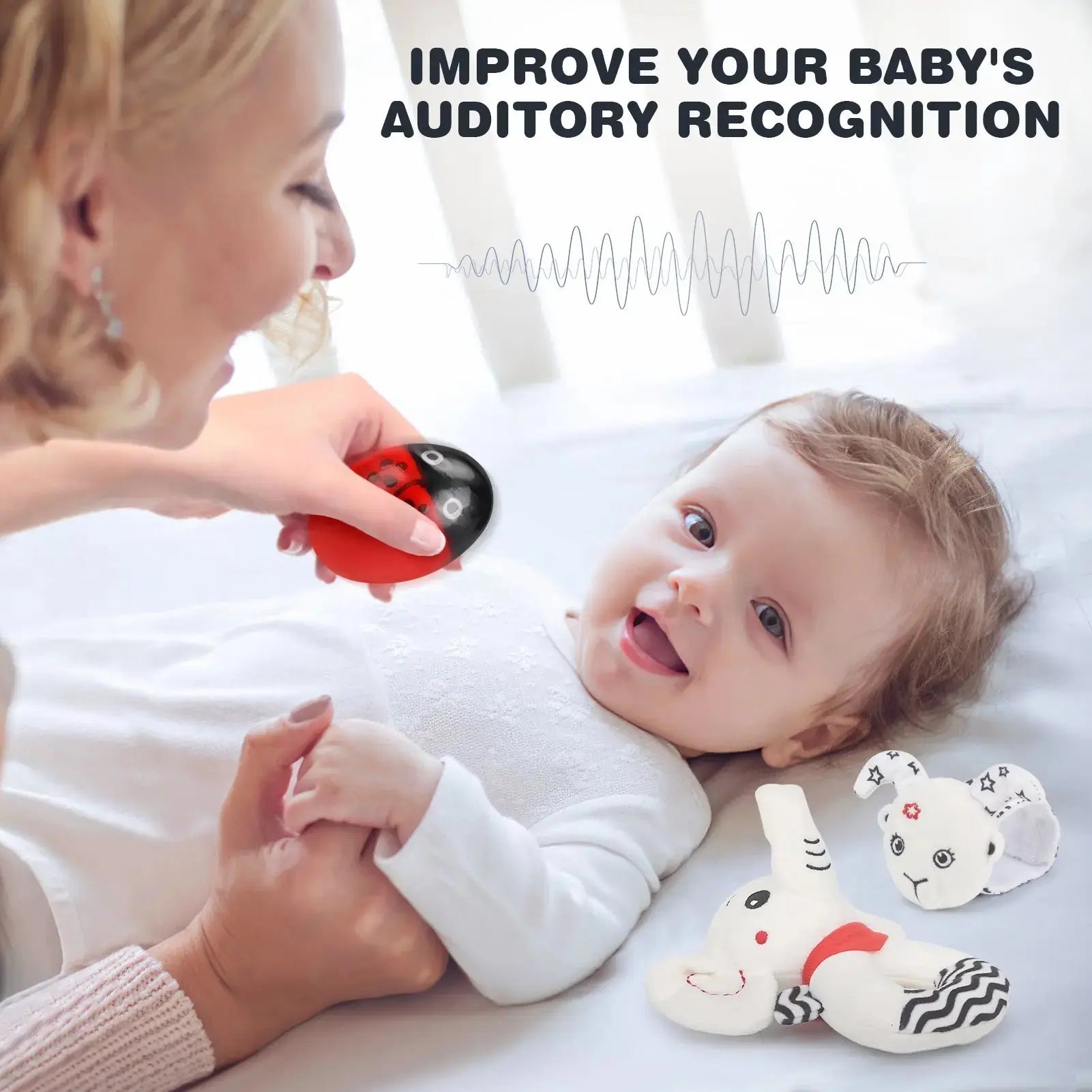Black & White Sensory Toys for Newborns 0-6M