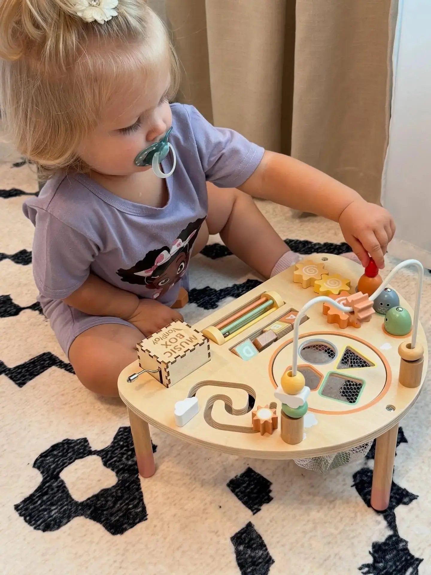 Montessori 8-in-1 Wooden Activity Table for Toddlers