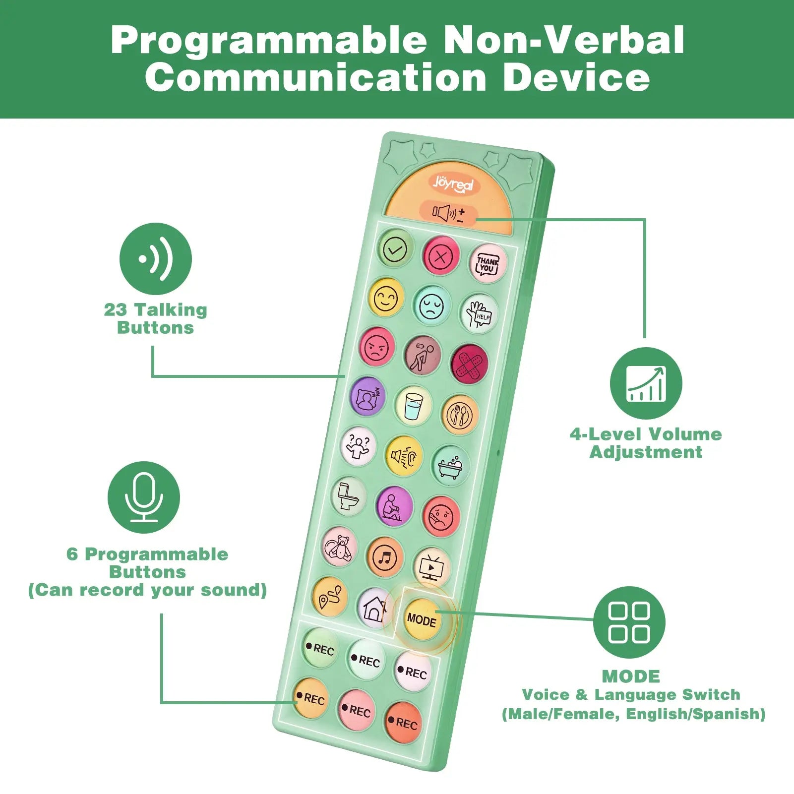 Spanish & English Language | 4 Mode Switching AAC Devices for all ages