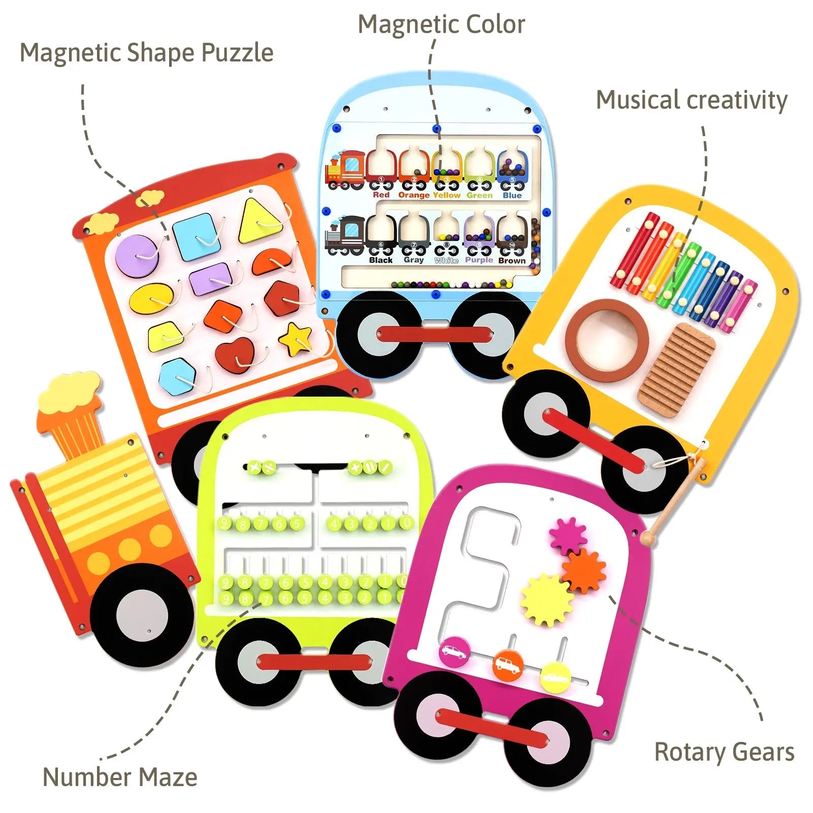Wall-Mounted Sensory Busy Board for Early Learning