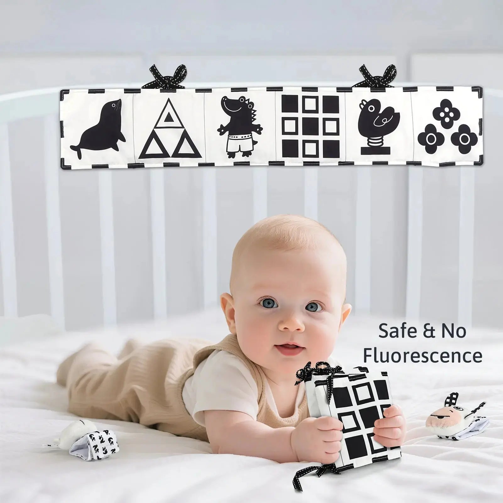 Black & White Sensory Toys for Newborns 0-6M
